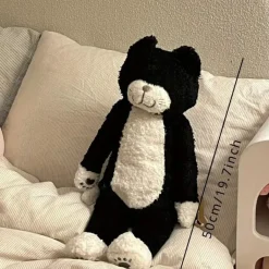 Cuddly Kitty Plush Pillow Tuxedo Cat Black and White