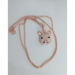 CZ Pig Pendant Sterling Silver or LRG Stainless Steel for Men