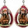 Dachshund Copper Art Earrings Handmade in the USA