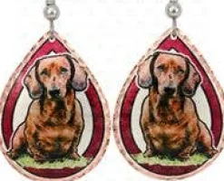 Dachshund Copper Art Earrings Handmade in the USA