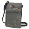 Dachshund CRISS Cellphone Crossbody Bag-Gray, Vegan by Chala