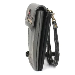 Dachshund CRISS Cellphone Crossbody Bag-Gray, Vegan by Chala