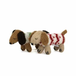 Dachshund in Holiday Sweater Knit Ornament-Handmade in Peru*