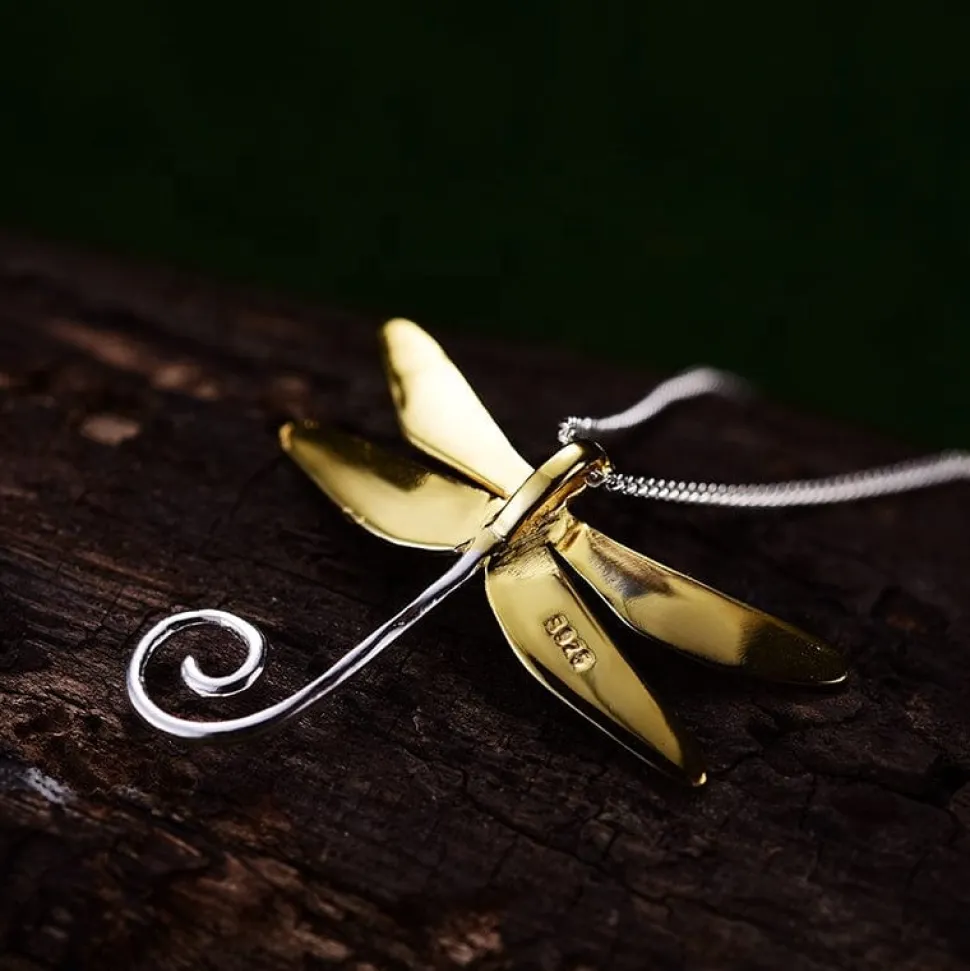 Dainty Dragonfly Sterling Silver Jewelry Earrings and Necklace Handmade Works of Art!