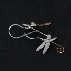 Dainty Dragonfly Sterling Silver Jewelry Earrings and Necklace Handmade Works of Art!