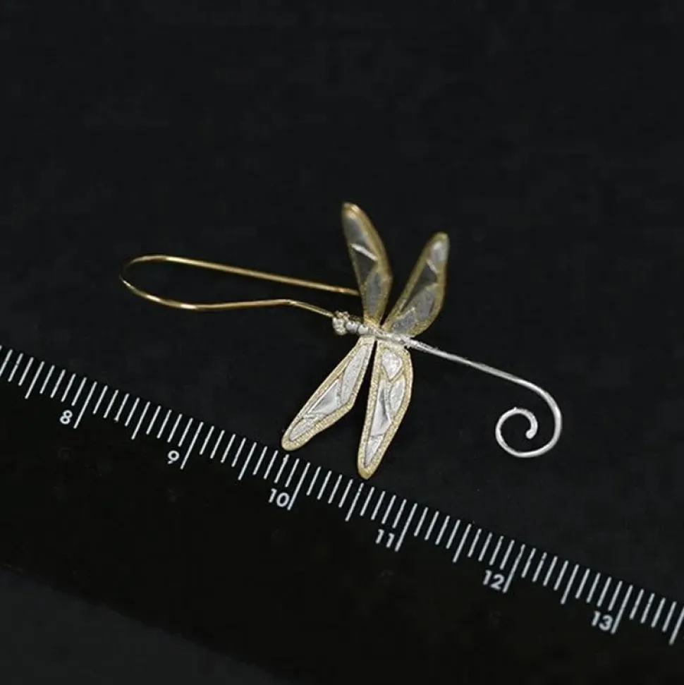 Dainty Dragonfly Sterling Silver Jewelry Earrings and Necklace Handmade Works of Art!