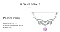 Dainty Pink Centerstone 925 Sterling Silver Necklace Elegant