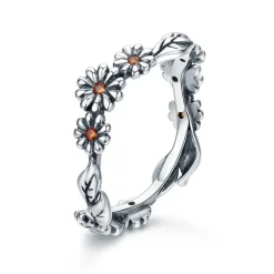 Daisy Freeform Rings Very Unique! Sterling Silver with Cubic Zirconia