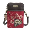 Dazzled Red Paw Print Cell Phone Crossbody by Chala-Vegan!