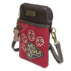 Dazzled Red Paw Print Cell Phone Crossbody by Chala-Vegan!