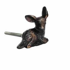 Deer Metal Drawer Pulls Knobs with Distressed Bronze Finish ( set of 6 )
