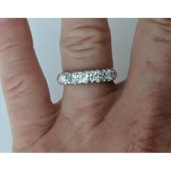 Diamond 5 Stone Anniversary Band .95ctw Of Sparkling Diamonds in 14K White Gold