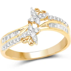 Diamond Butterfly Ring 14K Yellow Gold