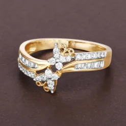 Diamond Butterfly Ring 14K Yellow Gold