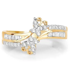 Diamond Butterfly Ring 14K Yellow Gold
