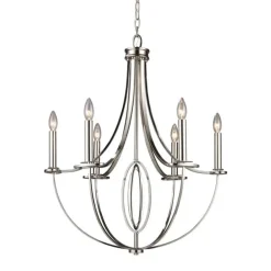 Dione 6-Lght Chandelier Plshd Nckl