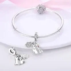 Dog Charm Collection Pandora Style Charms Sterling Silver Boston, Frenchie, Chi, Schnauzer, Puppy