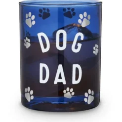 Dog Dad Cocktail Glass Blue 11oz.-Helps Rescued Animals!