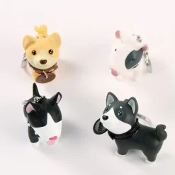 Dog Keychain 4 Types, Black and White Bull Terriers and Mutt Doggy*