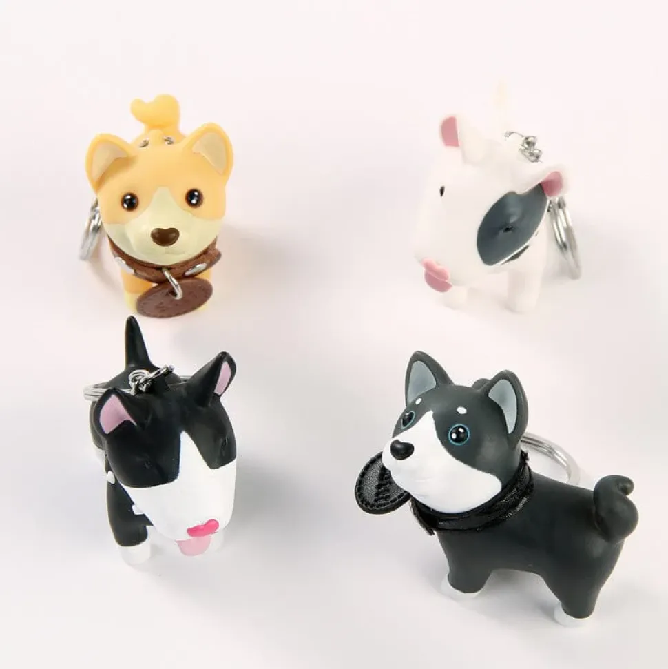 Dog Keychain 4 Types, Black and White Bull Terriers and Mutt Doggy*