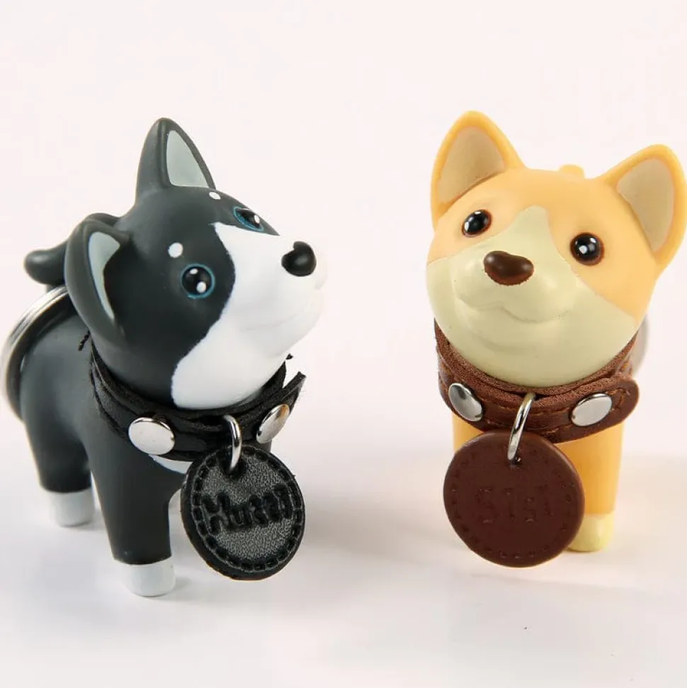 Dog Keychain 4 Types, Black and White Bull Terriers and Mutt Doggy*