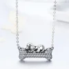 Dog Sleeping on Bone Unique Necklace for Dog Lovers 925 Sterling Silver