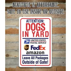 Dogs in Yard Sign for Pet Owners -Made in the USA Metal Sign