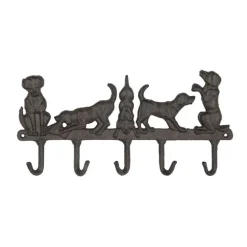 Dogs Wall Hook Solid Cast Iron-Beautifully Made Home for Keys & Leashes
