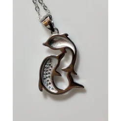 Dolphin Necklaces (4 Styles) in 925 Silver with Blue Cubic Zirconia