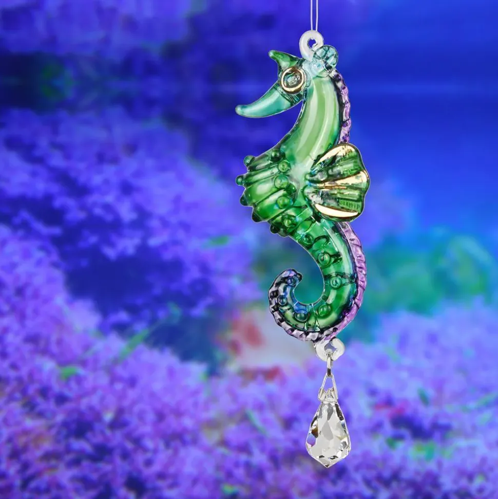 Dolphin, Seahorse or Coral Fish Sun catchers-Rainbow Makers! Hand Made with Swarovski Crystal