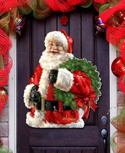 Dona Gelsinger Santa Wreath Wooden Wreath Classic Christmas Decorative Collection