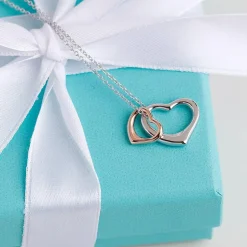 Double Heart Sterling Silver Pendant-Gorgeous and Fine Quality!