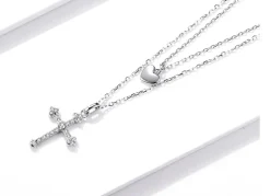 Double Strand Cross and Heart Necklace Gorgeous!