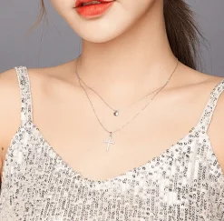 Double Strand Cross and Heart Necklace Gorgeous!