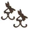 Dragonfly Cast Iron Double Wall Hook Set of 2