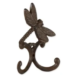 Dragonfly Cast Iron Double Wall Hook Set of 2