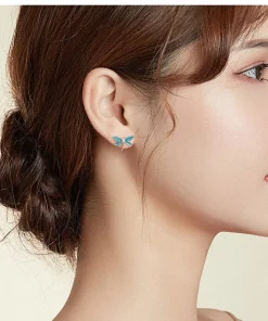 Dragonfly Ring and Earrings Fine 925 Sterling Silver Enamel and CZ