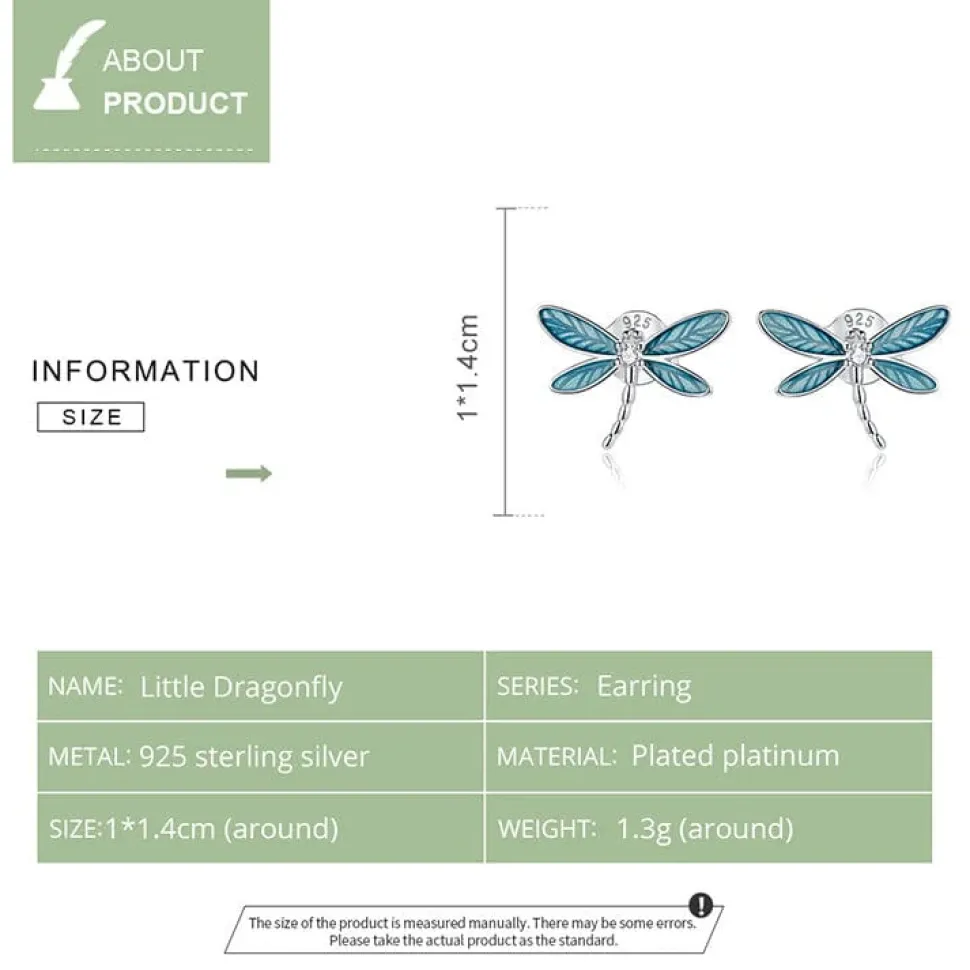 Dragonfly Ring and Earrings Fine 925 Sterling Silver Enamel and CZ