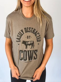 Easily Distracted By Cows' Graphic Tee