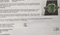 Effy Genuine Emerald and Diamond Halo Ring 14K Gold-Pre-owned