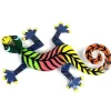 Eight Inch Striped Metal Gecko - Caribbean Craft *