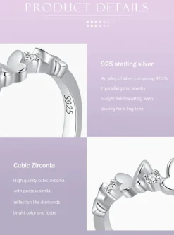 Elegant Butterfly Necklaces and Ring in Fine 925 Sterling Silver with CZ