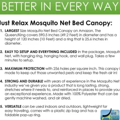 Elegant Mosquito Net Bed Canopy Set, Beige All Sizes