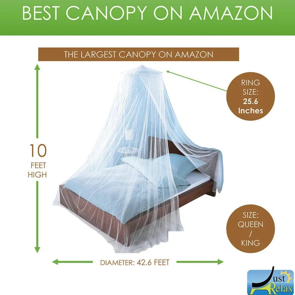 Elegant Mosquito Net Bed Canopy Set, Beige All Sizes