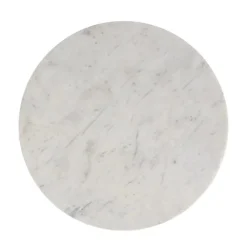 Elroy White Marble Topped Accent Table