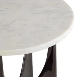Elroy White Marble Topped Accent Table