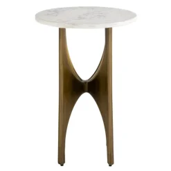 Elroy White Marble Topped Accent Table