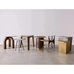 Elroy White Marble Topped Accent Table