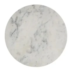 Elroy White Marble Topped Accent Table