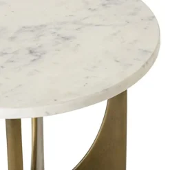 Elroy White Marble Topped Accent Table